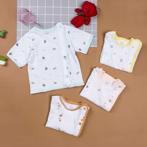 Áo sơ sinh tay ngắn bác sỹ Taco (hoạ tiết)