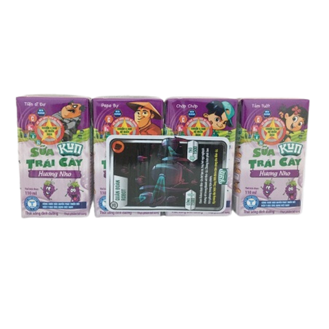 Sữa Kun trái cây hương nho 110ml (lốc 4 hộp)