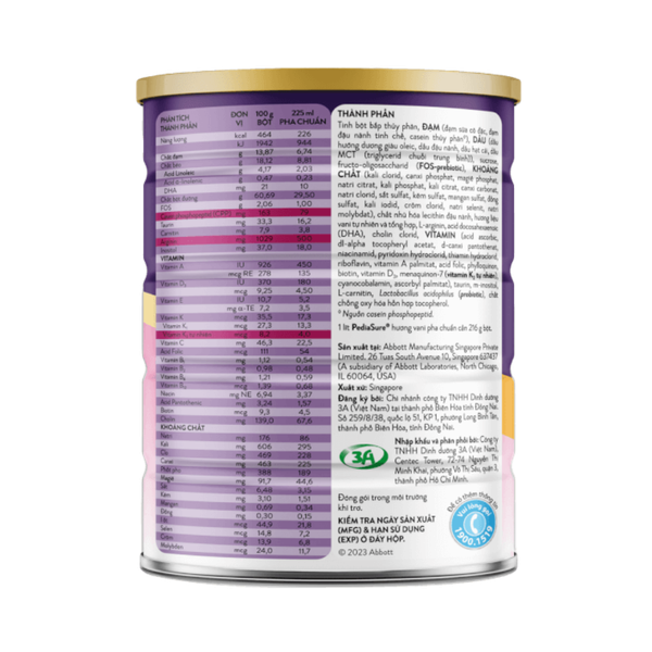 Sữa Pediasure (850g) cho bé từ 1-10 tuổi