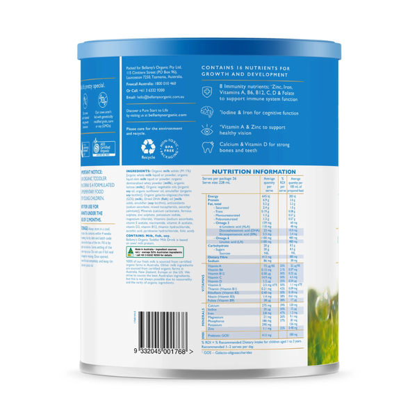 Sữa Bellamy's Organic đạm A1 số 3 (900g) cho bé 1-3 tuổi