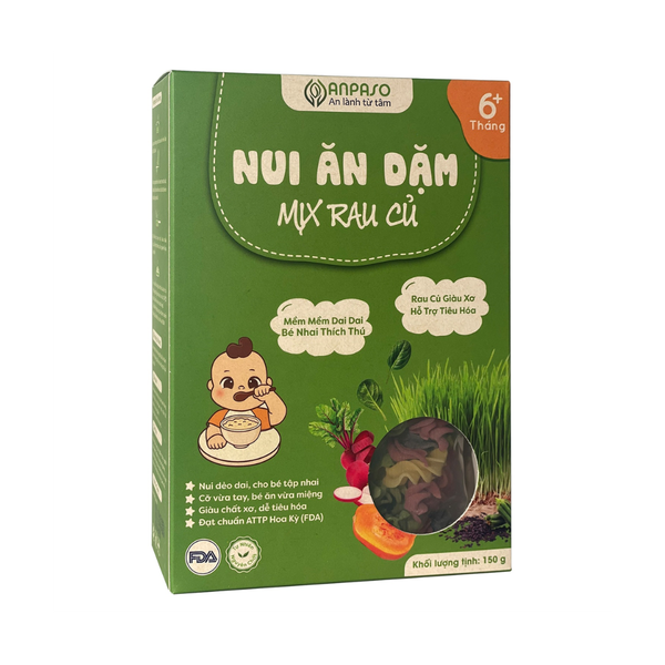 Nui ăn dặm mix rau củ ANPASO 150g