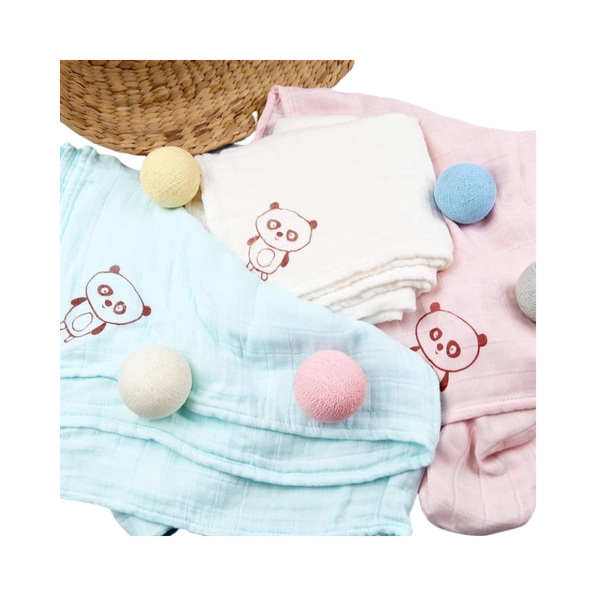 Khăn gạc tắm bamboo sợi tre 3 lớp gấu Fany