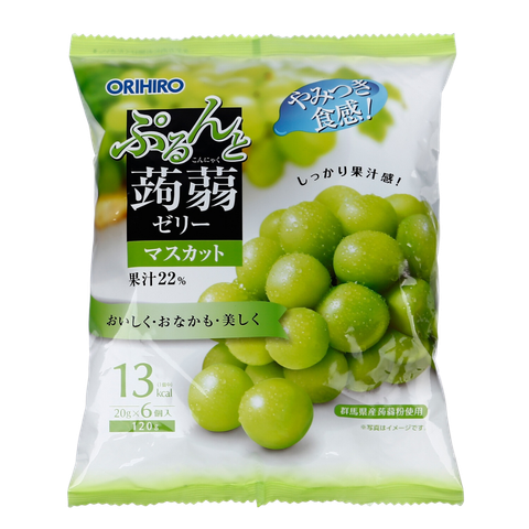 Thạch túi Orihiro vị nho xanh 6 gói