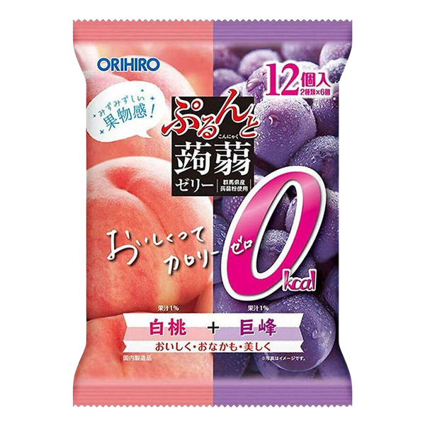 Thạch túi Orihiro Nhật vị nho tím, đào 12 gói
