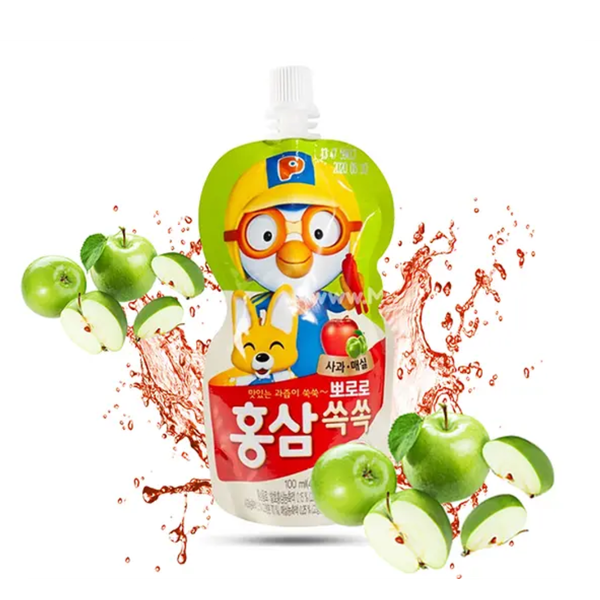 Nước ép trái cây Paldo Pororo hồng sâm vị táo & mơ 100 ml (từ 1 tuổi)