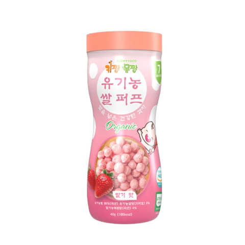 Bánh ăn dặm bi tan organic Happy Food – Dâu 40g ( từ 7 tháng )