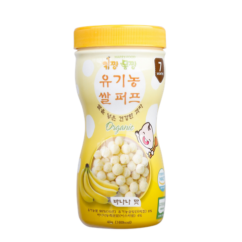Bánh ăn dặm bi tan organic Happy Food – Chuối 40g ( từ 7 tháng )