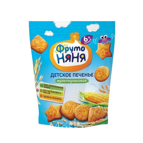 Bánh ăn dặm Fruto Nga vị ngũ cốc, bắp 120g (6m+, túi zip)