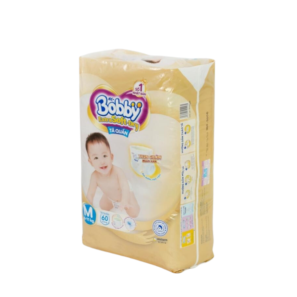Tã Bobby Quần Extra Soft Dry M-60 (6 - 11 kg)