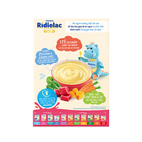 Bột ăn dặm Ridielac Gold Bò rau củ 200g (7 - 24 tháng)