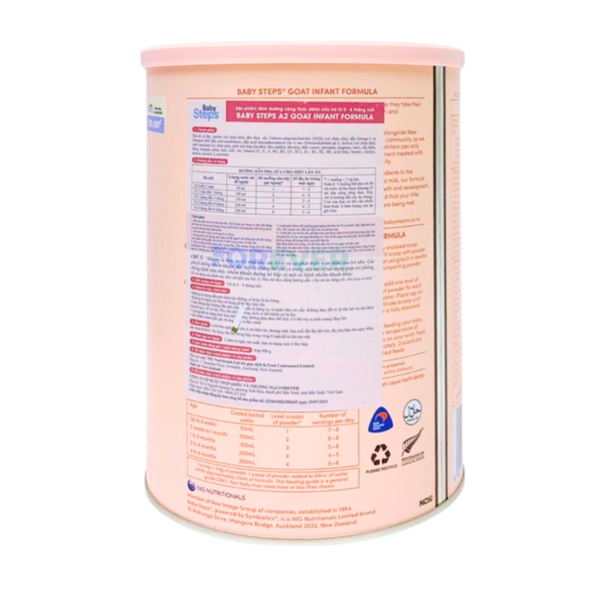 Sữa dê Baby Steps số 1 (900g) cho bé từ 0-6 tháng tuổi