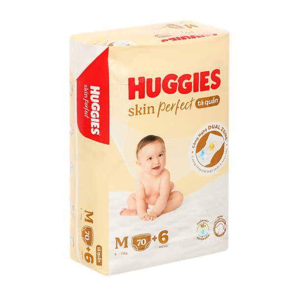 Tã Huggies Quần Skin Perfect M-70+6 (6 - 11 Kg)