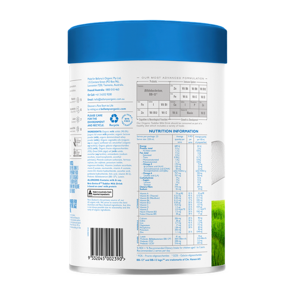 Sữa Bellamy’s Organic đạm A2 số 3 (800g) cho bé từ 1-2 tuổi