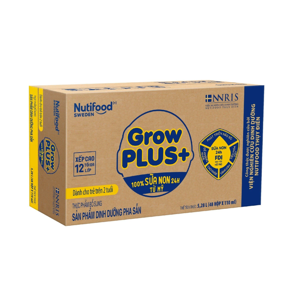 Sữa BPS Nutifood Grow PLUS+ vàng sữa non 110 mL 2+ (lốc 4 hộp)