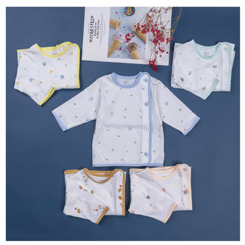 Áo sơ sinh tay dài bác sỹ Taco (họa tiết)