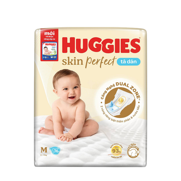 Tã Huggies Dán Skin Perfect M-76 (6-11 Kg)