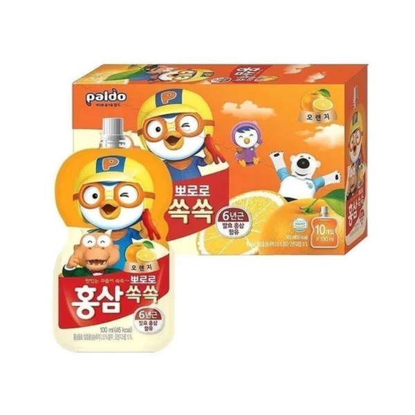 Nước ép trái cây Paldo Pororo hồng sâm vị cam 100 ml (từ 1 tuổi)