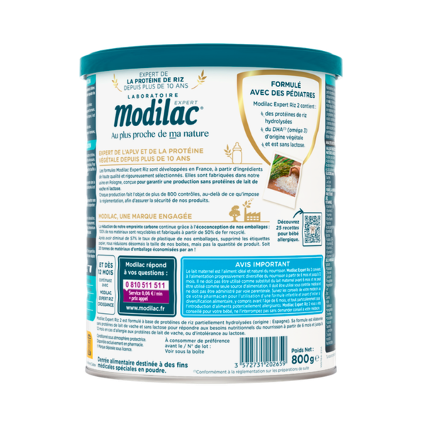 Sữa Modilac Expert Riz số 2 (800g) cho bé từ 6-12 tháng tuổi