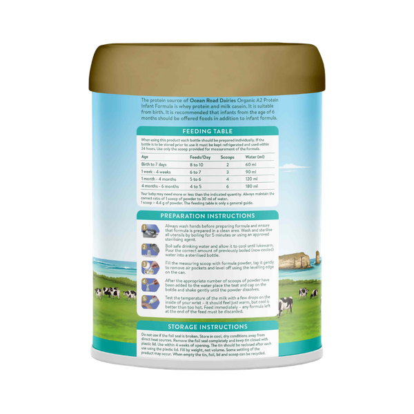 Sữa Ocean Road Organic A2 số 1 (900g) cho bé từ 0-6 tháng tuổi