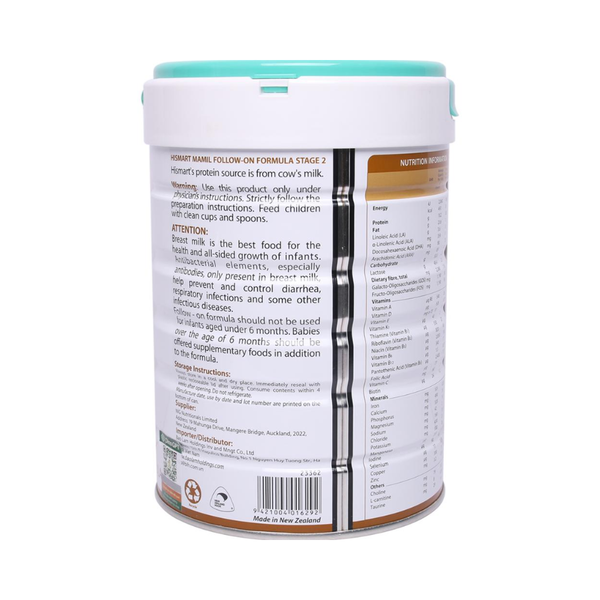 Sữa Hismart NZ số 2 (800g) cho bé 6-12 tháng tuổi (mẫu mới)