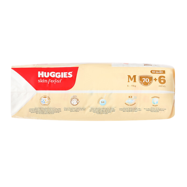 Tã Huggies Quần Skin Perfect M-70+6 (6 - 11 Kg)