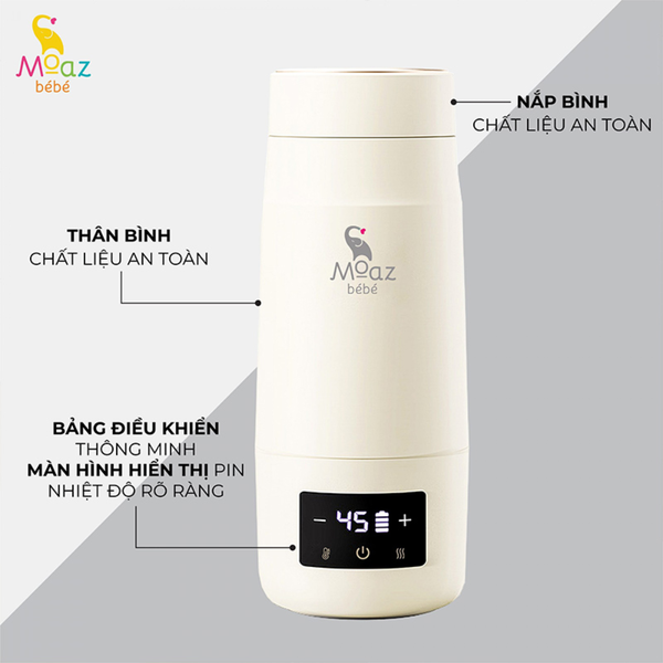 Bình đun nước pha sữa di động Moaz bebe MB-058