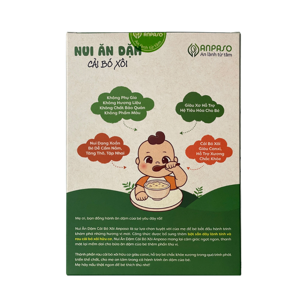 Nui ăn dặm cải bó xôi ANPASO 150g