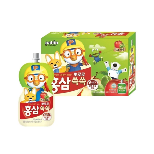Nước ép trái cây Paldo Pororo hồng sâm vị táo & mơ 100 ml (từ 1 tuổi)