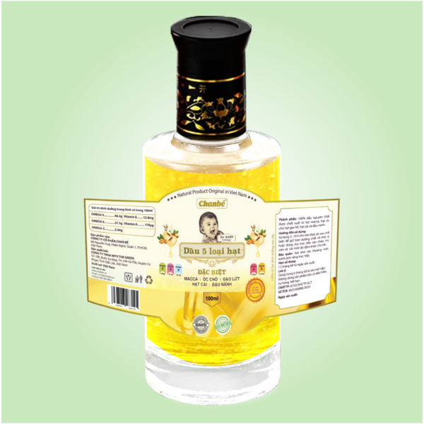 Dầu 5 loại hạt ăn dặm Chan Bé 100ml