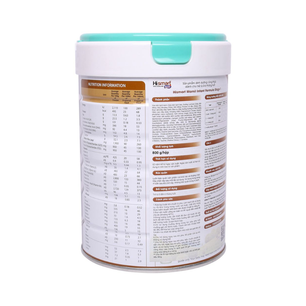 Sữa Hismart NZ số 1 (800g) cho bé 0-6 tháng tuổi (mẫu mới)