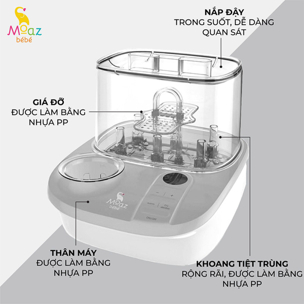 Máy tiệt trùng sấy khô và hâm sữa Moaz Bebe MB-005