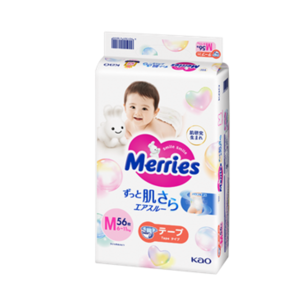 Tã Merries Dán Nhập khẩu M-56 (6 - 11 kg)