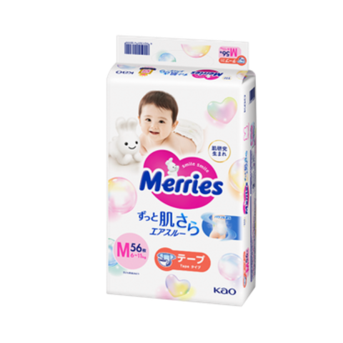Tã Merries Dán Nhập khẩu M-56 (6 - 11 kg)