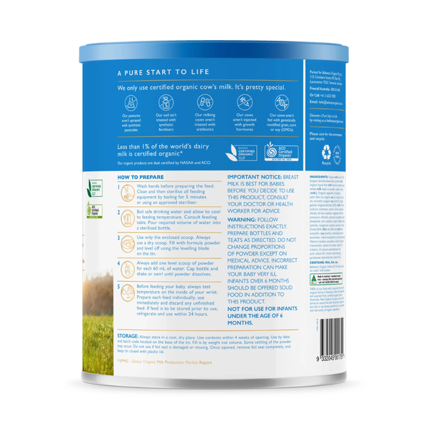 Sữa Bellamy's Organic đạm A1 số 2 (900g) cho bé từ 6-12 tháng