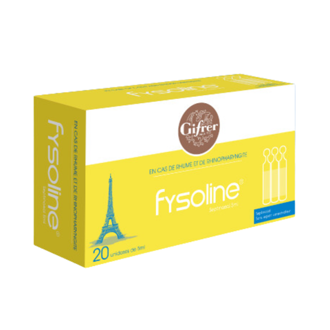 Nước muối sinh lý Fysoline vàng (hộp 20 ống, vệ sinh mũi đặc trị, viêm mũi)