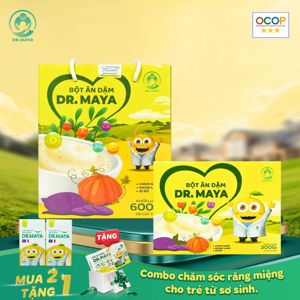Bột ăn dặm Dr. Maya 3 vị rau củ 300g (15 gói)