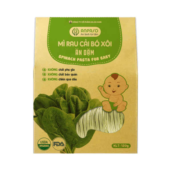 Mì ăn dặm Organic cải bó xôi ANPASO 120g