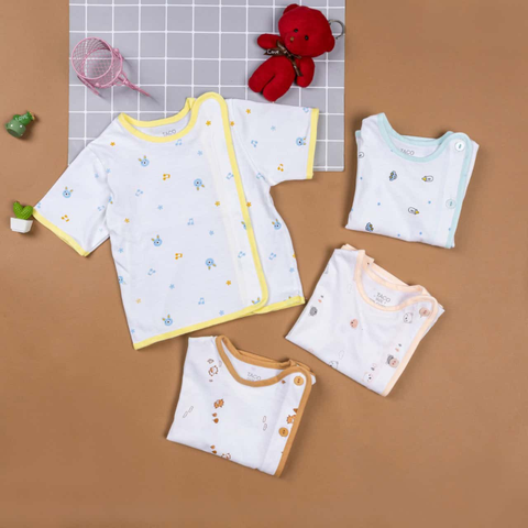 Áo sơ sinh tay ngắn bác sỹ Taco (hoạ tiết)