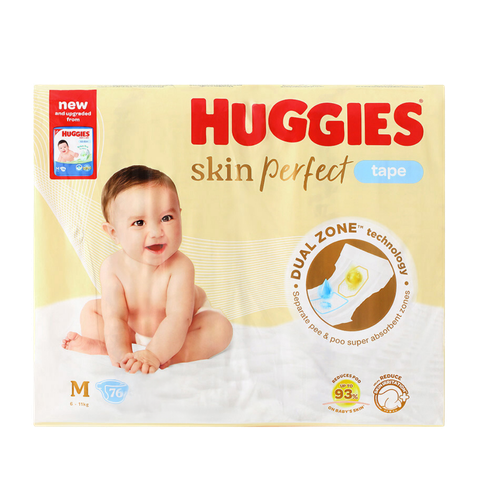 Tã Huggies Dán Skin Perfect M-76 (6-11 Kg)