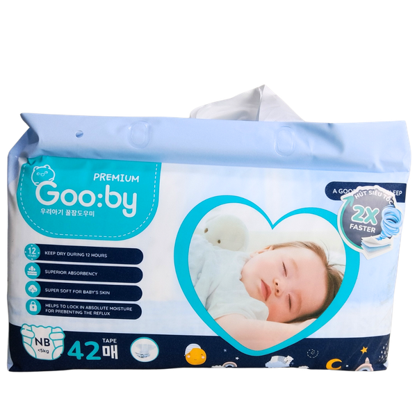 Tã Gooby Premium Đêm Dán NB-42 (< 5 kg)