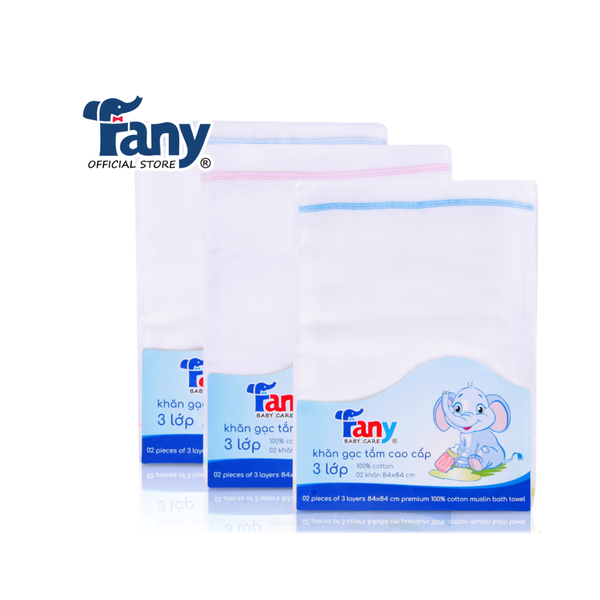 Khăn gạc tắm cao cấp 3 lớp Fany (set 2)