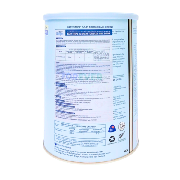 Sữa dê Baby Steps số 3 (900g) cho bé từ 12-36 tháng tuổi