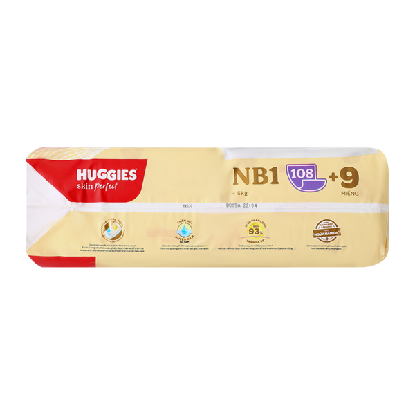 Miếng lót Huggies Skin Perfect NB1-108 + 9 (< 5 Kg)
