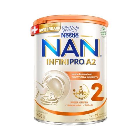 Sữa Nan InfiniPro A2 số 2 (800g) cho bé từ 12-24 tháng tuổi (mới 6HMO; mẫu cũ 5HMO giá 699K)