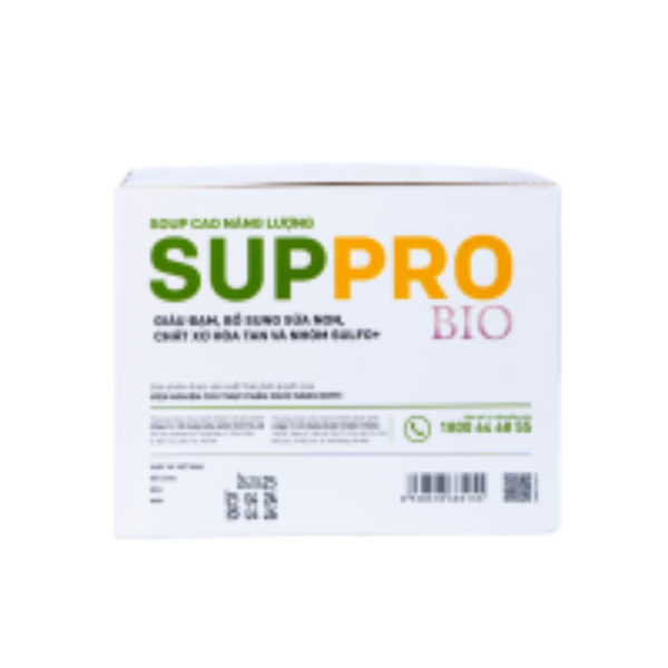 Suppro BIO - Soup cao năng lượng, dành cho người gặp các vấn đề về tiêu hóa (vị gạo sữa, dạng hộp 12 gói)