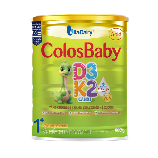 Sữa ColosBaby D3K2 1+ (800g) cho bé từ 1-2 tuổi