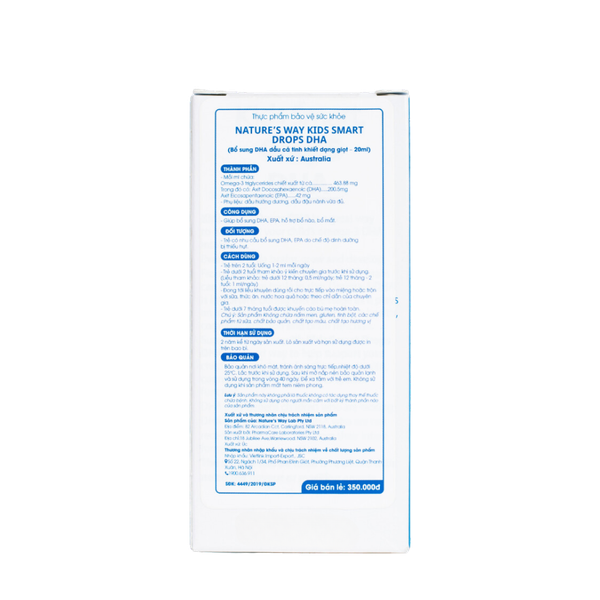 Nature's Way Kids Smart Drops DHA - Hỗ trợ phát triển não bộ, thị lực 20ml