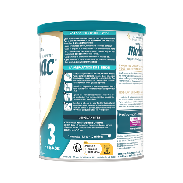 Sữa Modilac Expert Riz số 3 (800g) cho bé từ 12-36 tháng tuổi