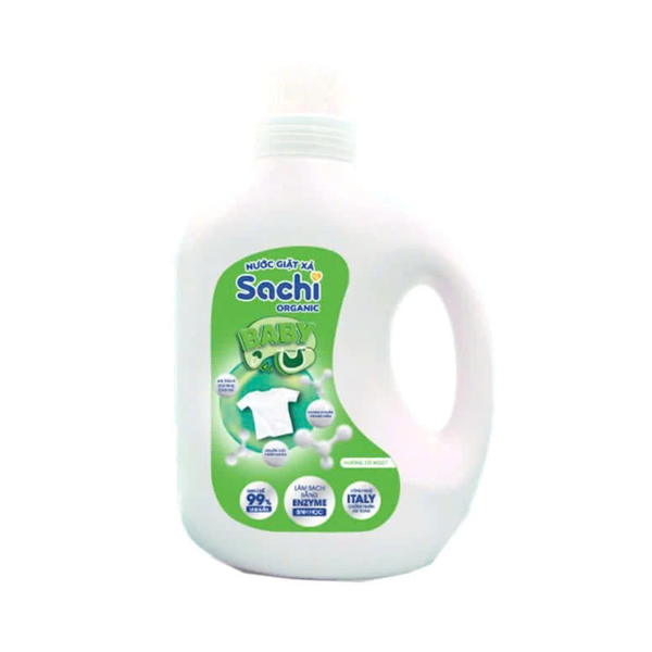 Nước giặt xả Sachi Organic hương cỏ ngọt 2kg (màu xanh lá)