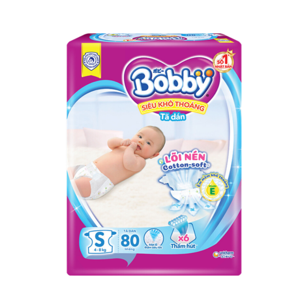Tã Bobby Dán S-80 (4 - 8 kg)
